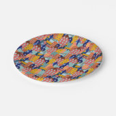 Neighborhood Block City Houses Pattern ペーパープレート (アングル)