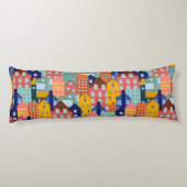 Neighborhood Block City Houses Pattern ボディピロー (裏面)