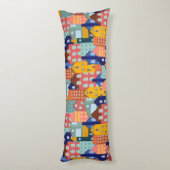 Neighborhood Block City Houses Pattern ボディピロー (裏面 (縦))