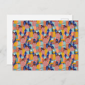 Neighborhood Block City Houses Pattern ポストカード (正面/裏面)