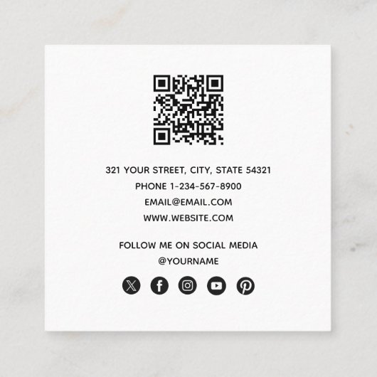 Neighborhood Block City Houses QR Code スクエア名刺 (裏面)