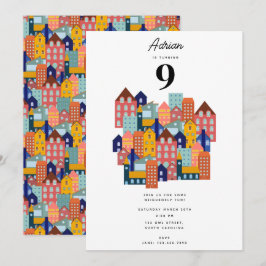 Neighborhood Block Party Kids Birthday 招待状