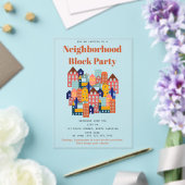 Neighborhood Block Party Meet Your Neighbors アクリル招待状 (インサイチュ (ウェディング))