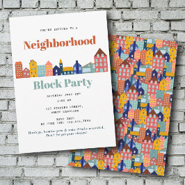 Neighborhood Block Party Meet Your Neighbors 招待状
