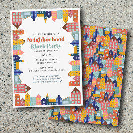 Neighborhood Block Party Meet Your Neighbors 招待状