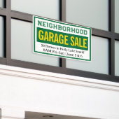 Neighborhood Garage Sale Banner 2.5' X 4' 横断幕 (ビルの外側)