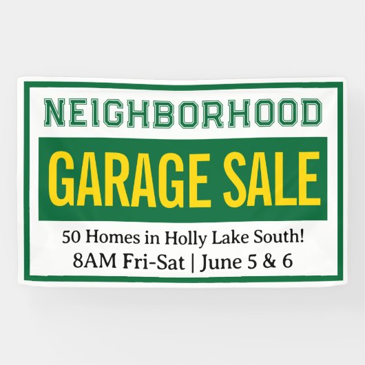 Neighborhood Garage Sale Banner 2.5' X 4' 横断幕 (横)