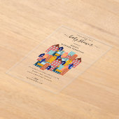 Neighborhood House Baby Shower アクリル招待状 (レイダウン)