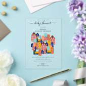 Neighborhood House Baby Shower アクリル招待状 (インサイチュ (ウェディング))
