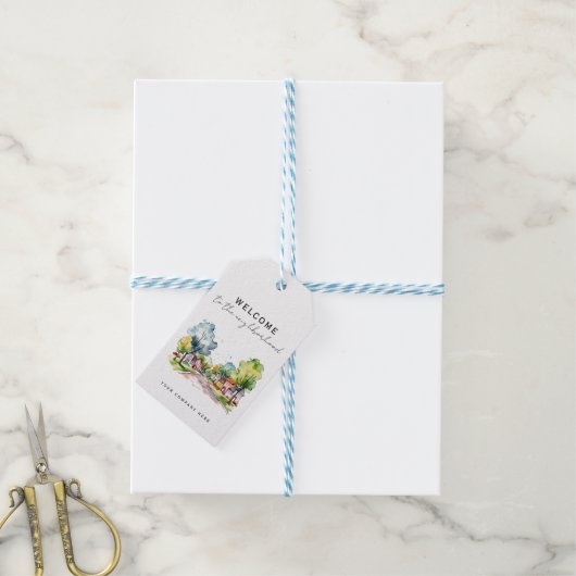 Neighborhood Logoパーソナライズされたへようこそ ギフトタグ (より糸付き)