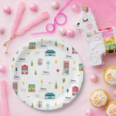 Neighborhood Patternベビーシャワーへようこそ ペーパープレート (パーティー)