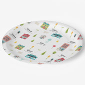 Neighborhood Patternベビーシャワーへようこそ ペーパープレート (アングル)