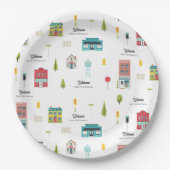 Neighborhood Patternベビーシャワーへようこそ ペーパープレート (正面)