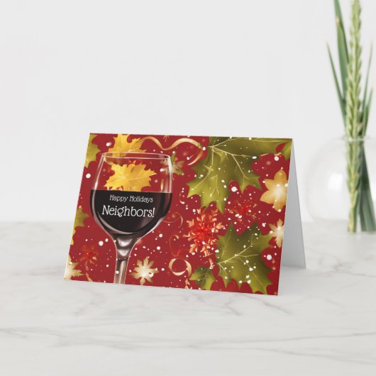 Neighbors Happy Holidays Wishes with Wine シーズンカード (正面)