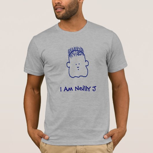 neilly j -灰色、メンズの青、私はNeilly Jです Tシャツ (正面)