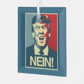 NEIN -アンチトランプのポスター – アンチトランプ – ガラスオーナメント (正面左)