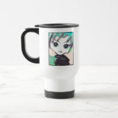 Nekoの女の子、Okoの旅行者の白いコーヒーカップ トラベルマグ (左)