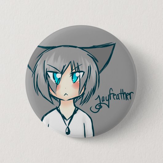 Nekomimi Jayfeatherボタン 缶バッジ (正面)