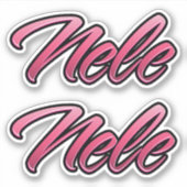Nele faded pink Aufkleber Sticker Stickerset シール (正面)