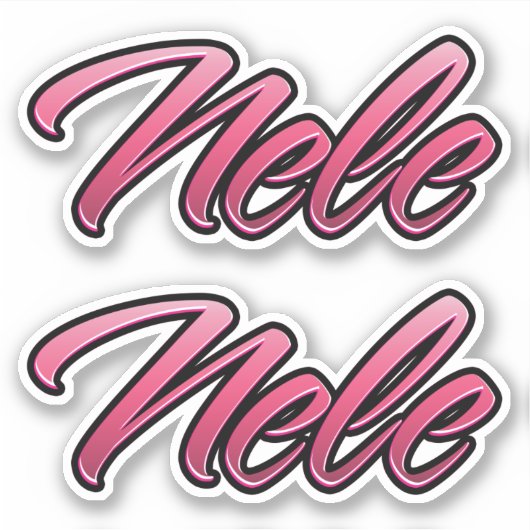 Nele faded pink Aufkleber Sticker Stickerset シール (正面)