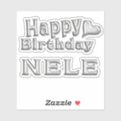 Nele Happy Birthday silver Aufkleber Sticker シール (シート)