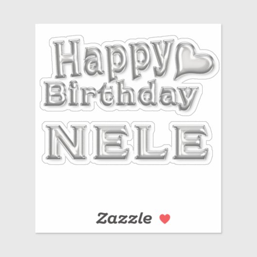 Nele Happy Birthday silver Aufkleber Sticker シール (シート)