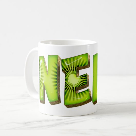 Nele Name Kiwi Style Tasse Teetasse Kaffeetasse コーヒーマグカップ (正面左)