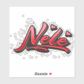 Nele red Heart Graffiti Aufkleber Sticker シール (シート)