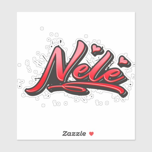 Nele red Heart Graffiti Aufkleber Sticker シール (シート)