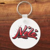 Nele red Heart Graffiti Schlüsselanhänger キーホルダー (正面)