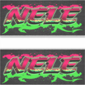Nele Vorname Name Graffiti Aufkleber Sticker シール (正面)