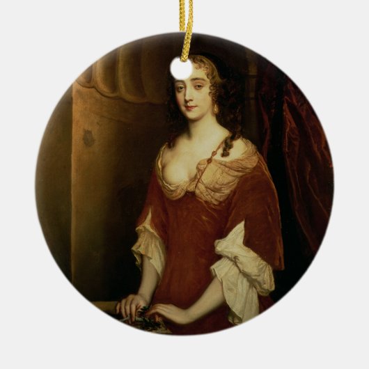 Nell Gwynne (1650-87年)のありそうなポートレート、mistre セラミックオーナメント (正面)