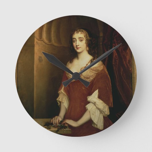 Nell Gwynne (1650-87年)のありそうなポートレート、mistre ラウンド壁時計 (正面)