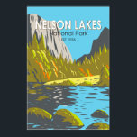 Nelson Lakes National Park New Zealand Vintage  ポスター<br><div class="desc">Nelson Lakes vector artwork design. The park is in the South Island of New Zealand,  at the northern end of the Southern Alps.</div>