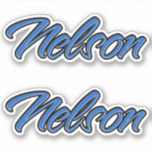 Nelson Name blue Aufkleber Sticker Stickerset シール (正面)