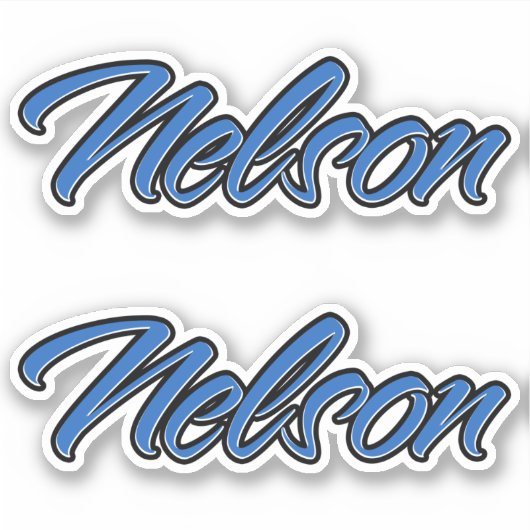 Nelson Name blue Aufkleber Sticker Stickerset シール (正面)