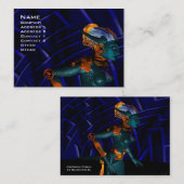 NEMES / サイバネティクス、機械工学、青 名刺 (正面/裏面)