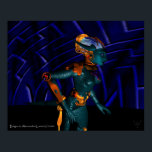 NEMES / HYPERアンドロイド, Science Fiction ポスター<br><div class="desc">3D鮮やかSF芸術的映画「Hyperion World」の表現アニメーションフレーム。Nemes、Hyperionの暗闇の女神。</div>