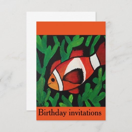 Nemo誕生日招待状の検索子供へ 招待状 (正面/裏面)