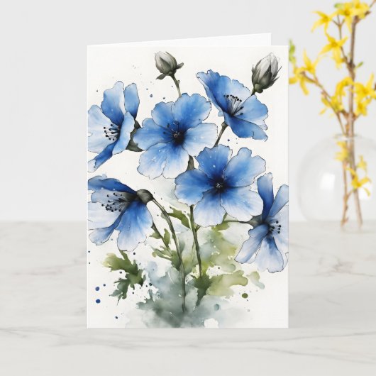Nemophila - Watercolor flowers カード (黄色い花)
