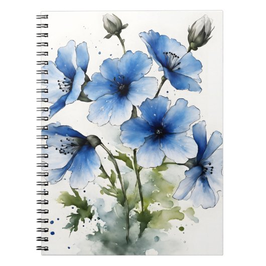 Nemophila - Watercolor flowers ノートブック (正面)