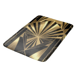 Neo Art Deco Black Gold Geometric Gatsby  バスマット
