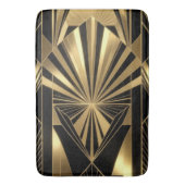 Neo Art Deco Black Gold Geometric Gatsby  バスマット (正面縦)