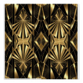 Neo Art Deco Black Gold Geometric Gatsby  ポスター (正面)