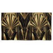 Neo Art Deco Black Gold Geometric Gatsby  枕カバー (正面左)