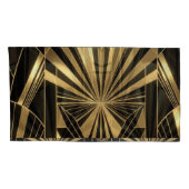 Neo Art Deco Black Gold Geometric Gatsby  枕カバー (裏面-右)