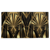 Neo Art Deco Black Gold Geometric Gatsby  枕カバー (正面右)