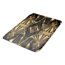 Neo Art Deco Black Gold Geometric Gatsby Bathroom バスマット