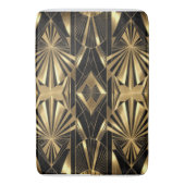 Neo Art Deco Black Gold Geometric Gatsby Bathroom バスマット (正面縦)