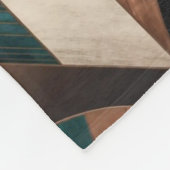 Neo Art Deco Geometric Teal Copper Gold Sunburst フリースブランケット (角)